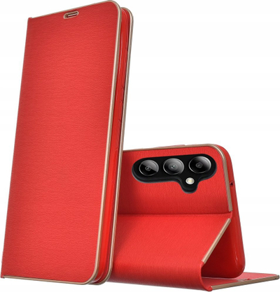 Këllëf libri Vennus për Samsung Galaxy A14 4G, me magnet, me xhepa, i kuq