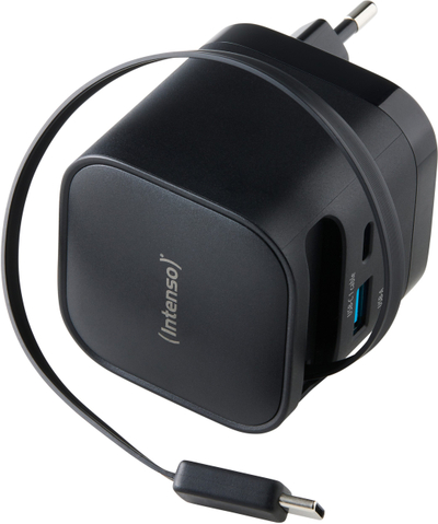 Adapter rryme Intenso W65ACIC, 65W, 1x USB C 1x USB A, i bardhë