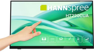 Монитор Hannspree HT220CUA, 21.4", Full HD, екран на допир, црн