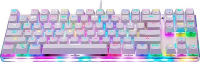 Гејминг тастатура Motospeed K87S, механичка OUTEMU Red, RGB, бела