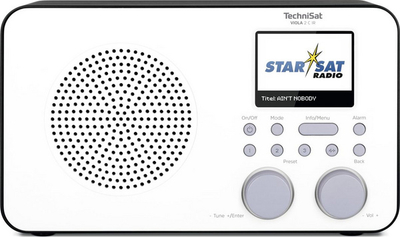 Radio portative TechniSat Viola 2 C IR, internet radio DAB+ FM, ekran 2.4", e bardhë