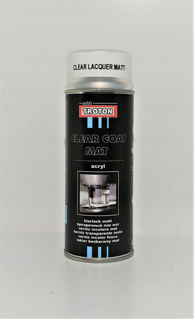 Spray llak akrilik Troton Clear Coat, 400ml, mat, pa ngjyrë
