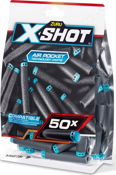 Пенкала од пена X-Shot Excel, 50 парчиња, компатибилни со повеќето играчки-пушки, повеќебојни