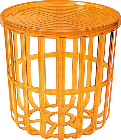 Tavolinë rrethore Branq Round Table, me kosh ruajtjeje, 40 x 40 x 40 cm, ngjyrë honey