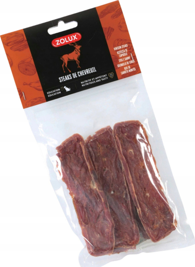 Shujtë e thatë për qen Venison Steak, 60g