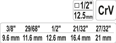 Çelësi katror Yato 1/2" me arpion YT-03315