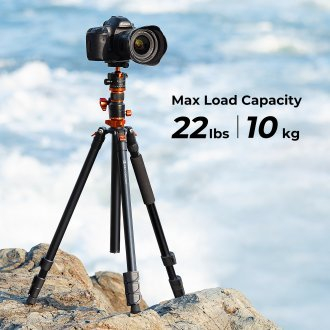 Tripod alumini K&amp;F Concept 90, 2.3m, kolonë horizontale, monopod i kthyeshëm