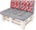 Jastëkë për mobilje paletash HOBBYGARDEN LEO, set 120x80cm, material Oxford