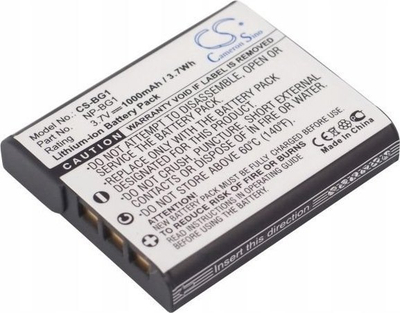 Bateri zëvendësuese për kamera Sony NP-BG1 NP-FG1, 3.7V, 1000mAh, e zezë