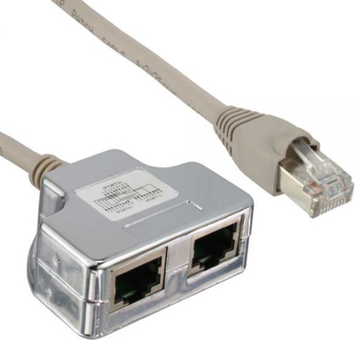 Përshtatës rrjeti InLine T-Adapter ISDN Cat.5e, RJ45 mashkull në 2x RJ45 femër, 15cm