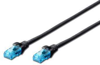 Kabllo Digitus RJ45 DK-1512-010/BL, Cat.5e, 1m, e zezë