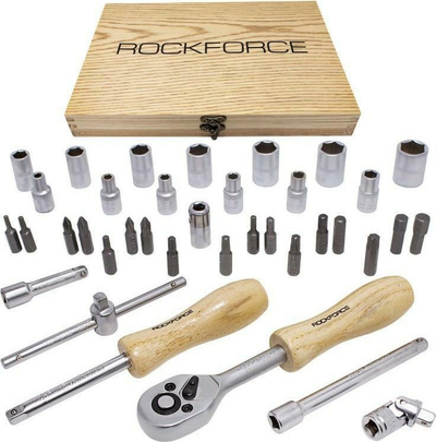 Set çelësash Rockforce 1/4", 38 copë, metalik