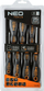 Set kaçavidash Neo 04-206, 7 copë, çelik S2, portokalli