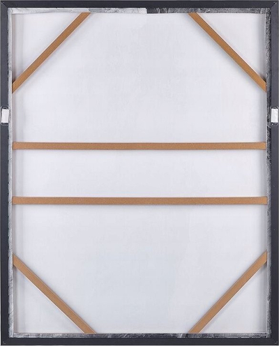 Pikturë muri Canvas abstrakte, 103 x 83 cm, kornizë MDF, gri edhe e bardhë