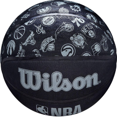 Top basketbolli Wilson NBA All Team WTB1300XBNBA, lëkurë kompozite, për brenda dhe jashtë, i zi