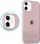 Këllëf telefoni me glitter për iPhone 12 Pro Max, plastikë e butë, i tejdukshëm me shkëlqim, rozë