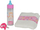 Set aksesorësh për kukulla bebe Simba New Born Baby 105562487, biberon dhe pampers, rozë