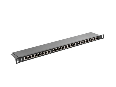 Patch panel Lanberg PPS6-0024-B 0.5U 19", 24x RJ-45 Cat.6, i zi
