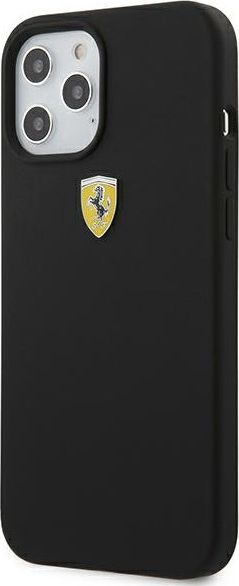 Maskë telefoni Ferrari On Track Silicone FESSIHCP12LBK për iPhone 12 Pro Max 6.7", hardcase, e zezë