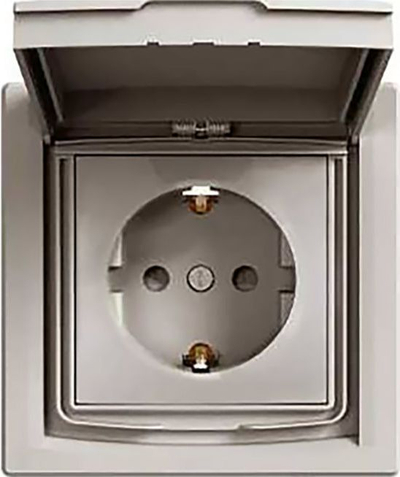 Prizë Schneider Electric Asfora SCHUKO, IP44, 1 vend, kafe metalike