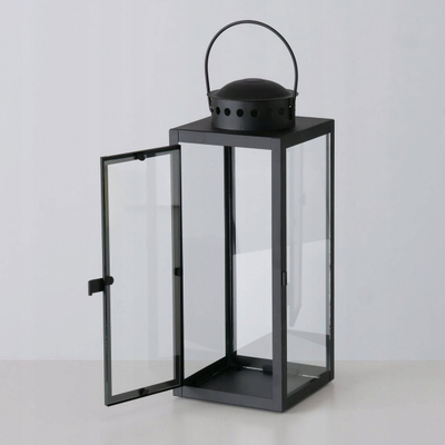 Fanar dekorativ Ferro, metal edhe xham, 33 cm, i zi
