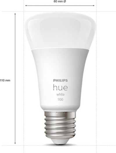 Llamba smart Philips Hue White A60 E27, 1100 lumen, set 2 copë
