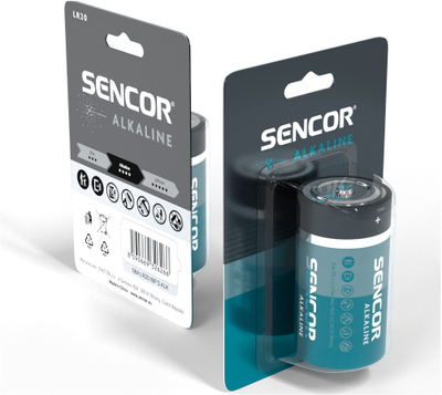 Bateri alkaline SBA LR20 D, 1.5V, 1 copë në paketim