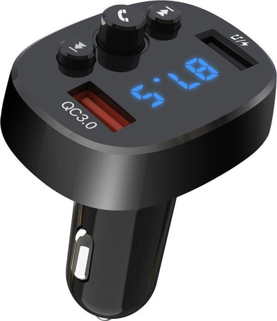 FM предавател за автомобил XO BCC03, блутут, 2x УСБ QC3.0, црн