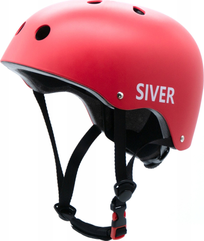 Helmetë Siver L, 58–62 cm, 15 vrima ajrimi, e kuqe