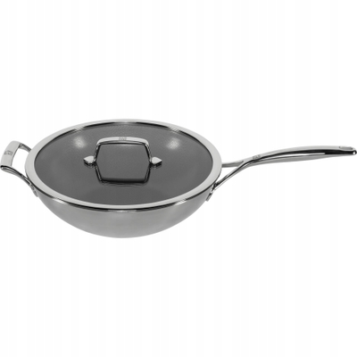 Tigan wok Zwilling PEAK 30cm, çelik inox, me kapak, argjendtë