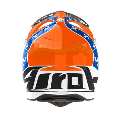 Helmetë motocross Airoh Strycker Hazzard, madhësia L, portokalli blu e bardhë