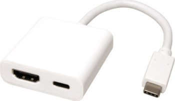 Adapter Roline 12.03.3211, USB Type C në HDMI, i bardhë