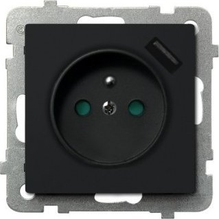 Prizë teke Ospel Sonata GP-1RZPUSB, me tokëzim, me karikues USB 2.1A, metalike e zezë