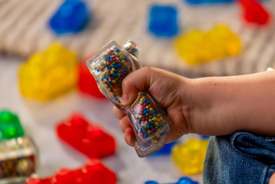 Сет за градење Jelly Blox, 24 парчиња, кутија за складирање 2 во 1, шарена