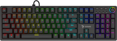 Tastierë mekanike SAVIO STYX, Outemu Peach Silent, RGB, me kabllo, e zezë