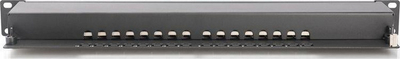 Patch panel rrjeti Digitus CAT 6 Class E, 16 porta, 19", i zi
