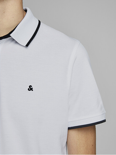 Maicë polo Jack&Jones JJEPAULOS Slim Fit, e bardhë