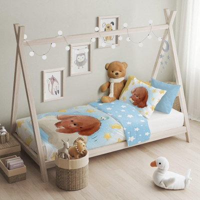 Set shtrati për kalamaj Children’s Bedding Dog Infant, 100x135 cm, pambuk 100%, shumëngjyrësh