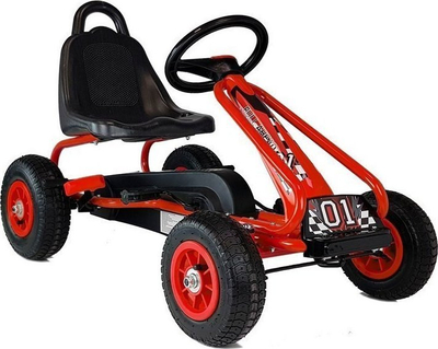 Gokart me pedale LeanToys G201, frena dore, ngarkesa 30kg, i kuq