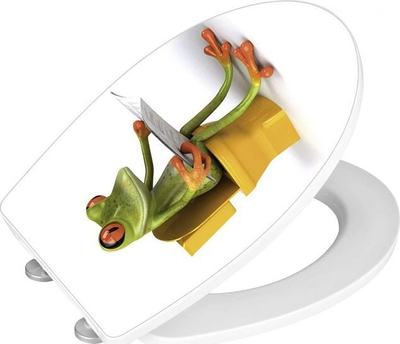 Ullëse tualeti Wenko Frog News, me mbyllje të butë Soft Close, plastikë akrilike, shumëngjyrëshe