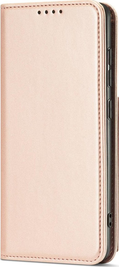 Këllëf telefoni Hurtel Magnet Card Case për Samsung Galaxy A12 5G, me portofol për karta, me qëndrim, rozë