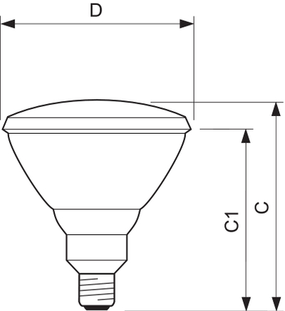 Llambë infra të kuqe Philips IR175C PAR38, 175W, E27, transparente