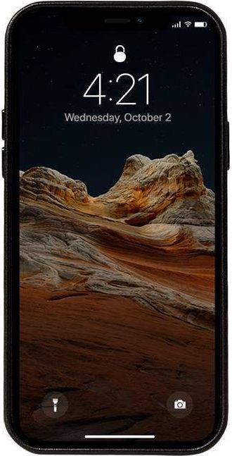 Kapak telefoni Crong Essential Cover, për iPhone 12 Pro Max, lëkurë eco, i zi
