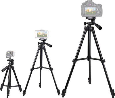 Tripod për kamera Tripodi, 1m, i lehtë, i zi