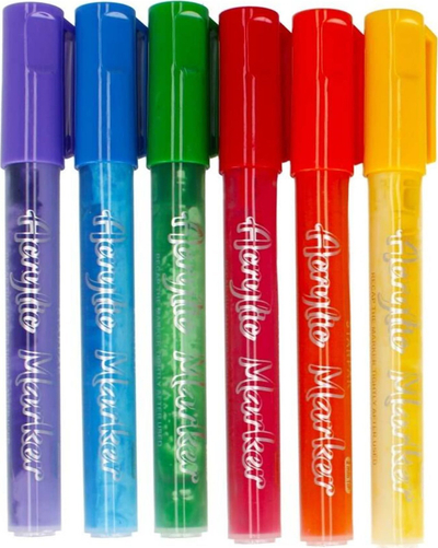 Set markera akrilikë Starpak Acrylic Marker, 6 copë, majë e rrumbullakët, shumëngjyrësh