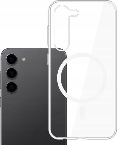 Mbulesë telefoni 3MK Clear MagCase për Samsung Galaxy S24 Plus, kompatibile me MagSafe, transparente