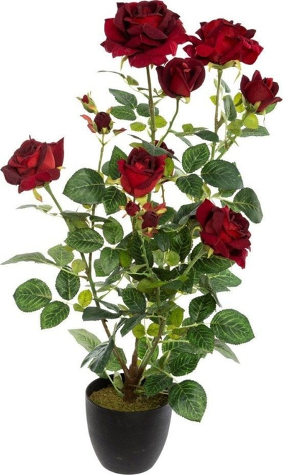 Bimë artificiale për zbukurim Atmosphera Red Rose Bush, 74 cm, e kuqe
