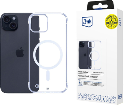 Mbrojtëse telefoni 3MK Just20g MagCase për iPhone 15, polikarbonat, MagSafe, transparente