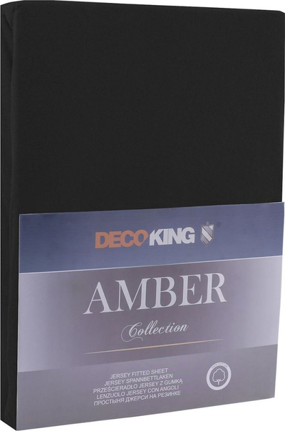 Çarçaf me lastik DecoKing Amber, jersey, 120 x 200 cm, i zi