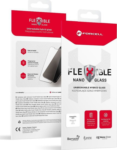 Xham mbrojtës Forcell Flexible Nano Glass për iPhone 15, hibrid, transparent